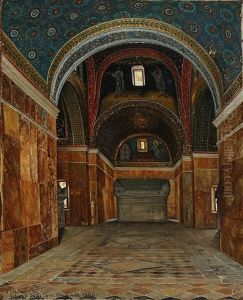 The Mausoleum Of Galla Placidia In Ravenna by Josef Theodor Hansen