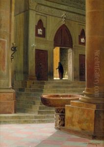 Blick In Eine Venezianische Kirche by Josef Theodor Hansen