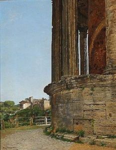 View From Tivoli With The Temple Of Vesta by Josef Theodor Hansen