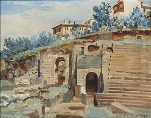 Ancient Ruins In Fiesole by Josef Theodor Hansen