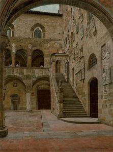 Vue De La Cour Interieure Du Bargello by Josef Theodor Hansen
