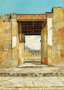 View Of Casa Del Fauno (house Of The Faun) In Pompei by Josef Theodor Hansen