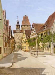 Rothenburg Ob. Der Tauber, Germany: Rodergasse Og Markusturm by Josef Theodor Hansen