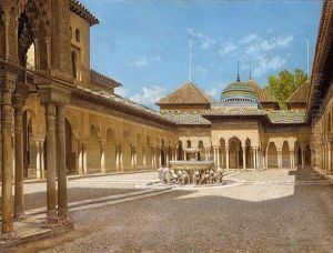 Patio De Los Leones, Alhambra by Josef Theodor Hansen