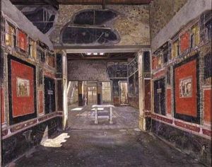 Interior At Pompei: Casa Di Lucrezio Frontone by Josef Theodor Hansen