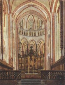 Kirkeninterior by Josef Theodor Hansen