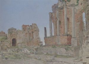 Parti Fra Det Antikke Tempel I Taormina
