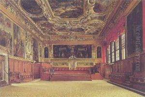 Sala Del Senata Pallazzo Ducale, Venezia by Josef Theodor Hansen