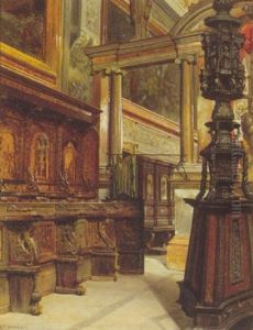 Interior Fra St. Maria In Organo, Verona by Josef Theodor Hansen