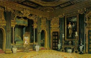 Gustaf Iii:s Sovkabinett I Drottningholms Slott by Josef Theodor Hansen