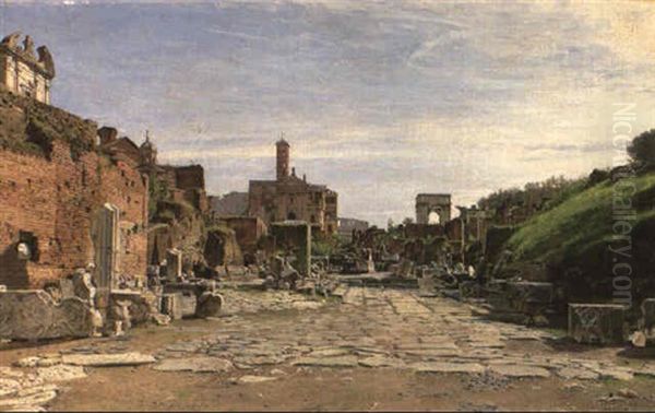 The Roman Forum With The Arch Of Titus And The Coliseum Beyond - view 1