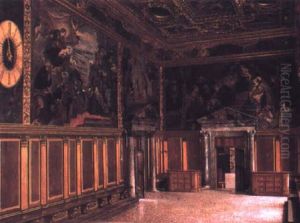 Sala Del Collegio, Palazzo Ducale, Venezia by Josef Theodor Hansen