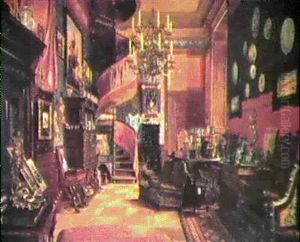 Le Bureau De Gustaf V Au Palais Royal De Stockholm by Josef Theodor Hansen