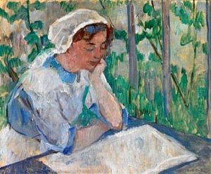 A Reading Girl by Niels Hansen
