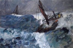 Fischerkutter Im Sturmischer See by Niels Hansen