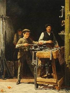 A Blacksmith's Workshop by Niels Christian Hansen