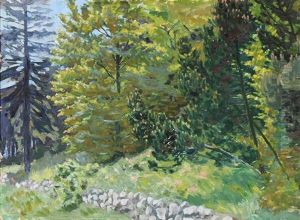A Stone Fence On The Frings Of The Forest by Peter Marius Hansen
