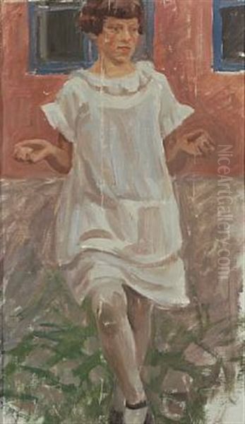 A Girl Playing In Front Of A House - view 1