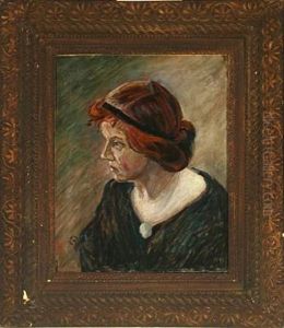 Portrait Of Kai Nielsen's Wife Mathilde Kathrine Antonia Nielsen, Seated Face-to-left