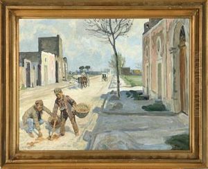 Boys Collecting Manure On The Street Of Pompei Boys Collecting Manure On The Street Of Pompei