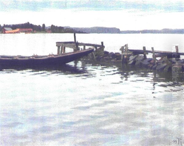 Fjordparti Med Badebro - view 1
