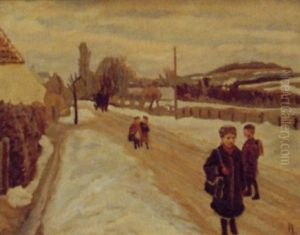 Born Pa Vej Hjem Fra Skole by Peter Marius Hansen