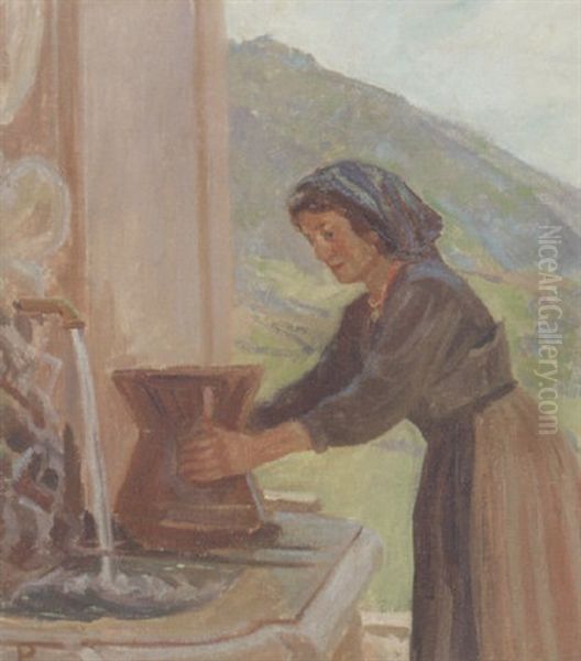 Italiensk Pottemagerske I Sit Vaerksted - view 1