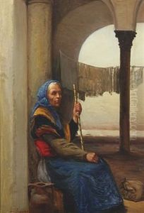 Italian Woman Sitting Under An Arch Italian Woman Sitting Under An Arch