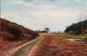 Landscape With A Farm By A Fiord Near Heather Hills Landscape With A Farm By A Fiord Near Heather Hills
