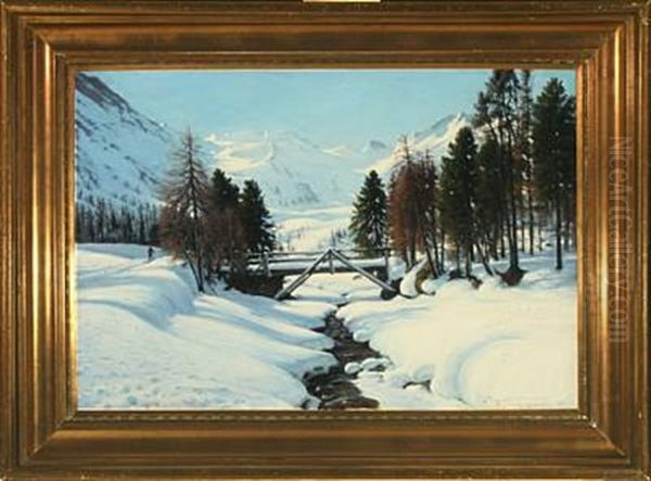 A Snow Covered Landscape In Oberengadin, Switzerland - view 1