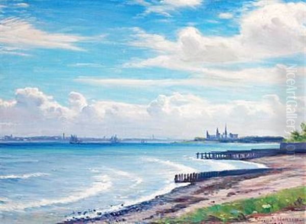 Seascape, In The Background Kronborg Castle - view 1