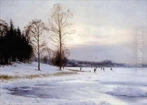 Skaters On A Frozen Pond by Sigvard Hansen