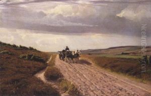 Lynglanskab Med Hestevogn, Antagelig I Naerheden Af Rebild by Sigvard Hansen