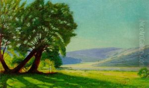 A Sunlit Summer Landscape by Sigvard Hansen