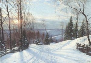 A Winter Landscape by Sigvard Hansen