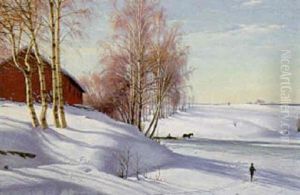 Vinterdag Med Slaedekorsel Og Skilober