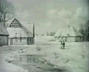 Vinterlandskab Med Strataekte Garde by Sigvard Hansen