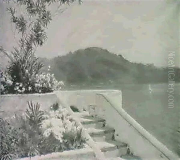 Terrasse Me Blomstrende Traer Og Buske, Amalfi - view 1