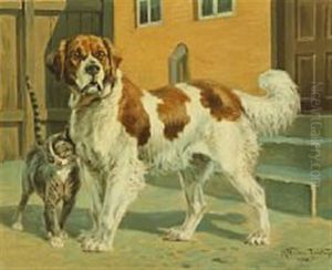 A Back Yard With A St by Karl Frederik Christian Hansen-Reistrup