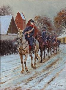Riding Dragoons, Winter Time by Karl Frederik Christian Hansen-Reistrup