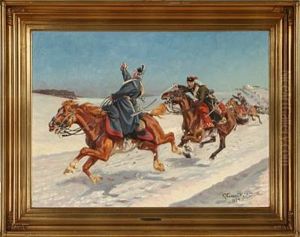 Danish Fighting Dragoons, Winter by Karl Frederik Christian Hansen-Reistrup