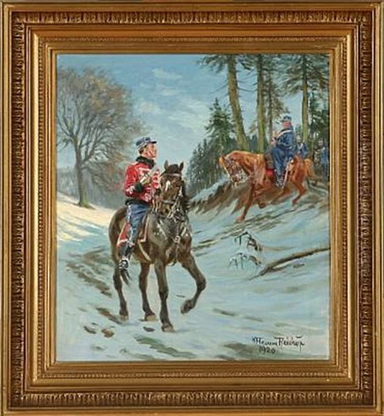 Soldiers In A Winter Forest - view 1