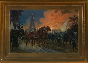 Scenery From The Fire In Copenhagen by Karl Frederik Christian Hansen-Reistrup