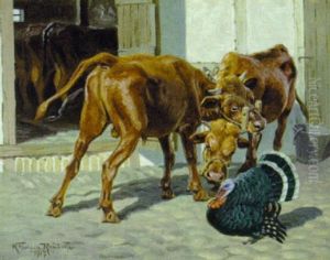 Begegnung Am Kuhstall by Karl Frederik Christian Hansen-Reistrup