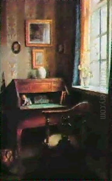 An Interior With A Bureau De Dame And A Corner-chair. - view 1