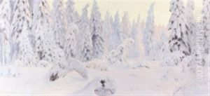 Vinter Nordmarken by Nils Severin Lynge Hansteen