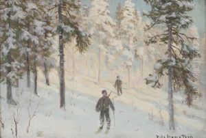 Vinterlandskap by Nils Severin Lynge Hansteen