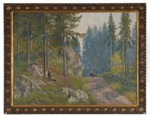 Skogstur Med Hest Og Vogn by Nils Severin Lynge Hansteen