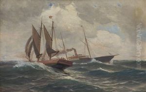 Seilskute Og Dampskip by Nils Severin Lynge Hansteen