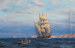 Sommeraften Ved Kysten by Nils Severin Lynge Hansteen